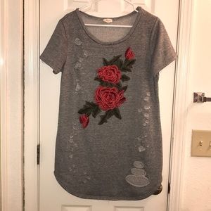 Red rose tunic